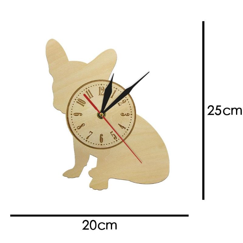 Ranskalainen Bulldog 3d -seinäkello